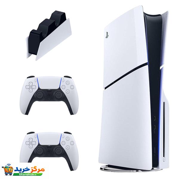 کنسول بازی سونی مدل PlayStation 5 Slim ظرفیت 1 ترابایت ریجن CFI-2116 اروپا به همراه دسته اضافی و پایه شارژر
