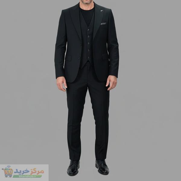 ست کت و شلوار و جلیقه مردانه مدل یقه بلیزر