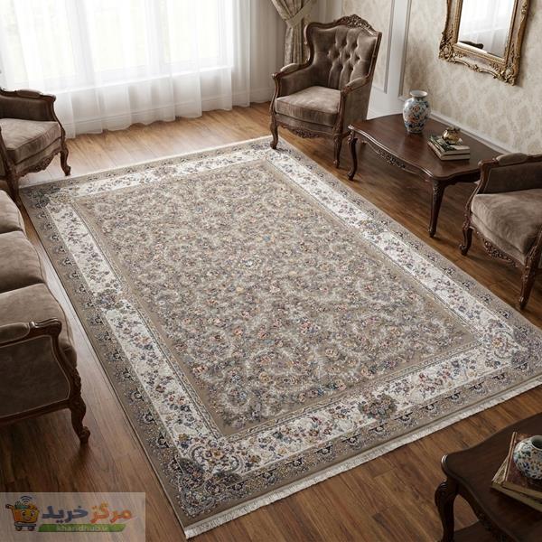 فرش ماشینی فرش مشهد کد 817256 زمینه نسکافه ای
