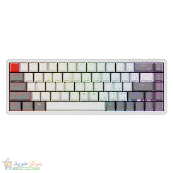 کیبورد گیمینگ فاطر مدل KCR-8000B، مکانیکال سوییچ قرمز، Tenkeyless، نورپردازی RGB