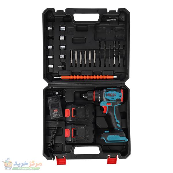 مجموعه 27 عددی دریل پیچ گوشتی شارژی سه نظام 10 میلی متری 220 ولت باس مدل BS-6006