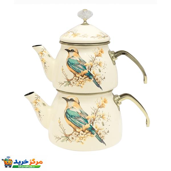 ست کتری و قوری شاهین مدل P - 4964282 گنجایش کتری 2.1 لیتر گنجایش قوری 1.1 لیتر