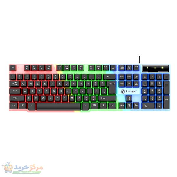 کیبورد گیمینگ لایماید مدل RGB-TX30 کد 2024، سوییچ ممبران، Full-Size، نورپردازی LED RGB