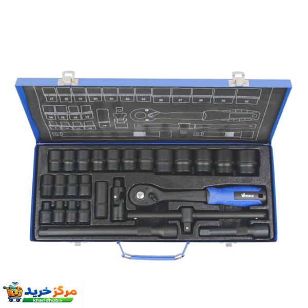 جعبه بکس ویتولز مدل VT5108 سایز 1/2 اینچ مجموعه 26 عددی