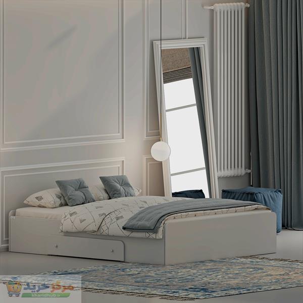 تخت خواب ملامینه دو نفره اعیان مدل FH969 سایز 160x200 سانتی متر