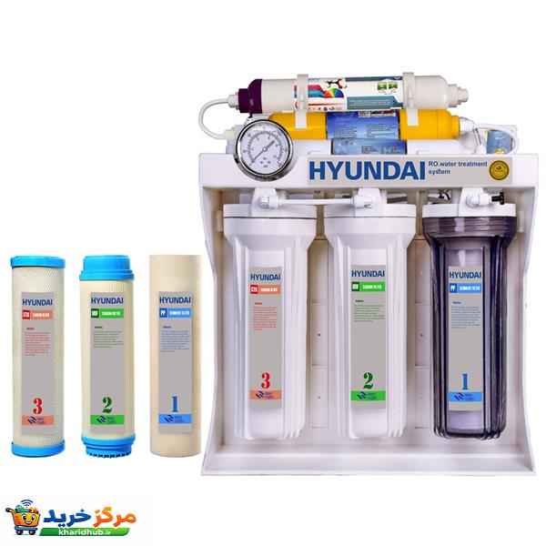 دستگاه تصفیه کننده آب هیوندای مدل HU-PVC-07 به همراه فیلتر تصفیه آب مجموعه 3 عددی