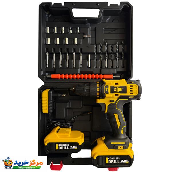 دریل پیچ گوشتی شارژی چکشی 10 میلیمتری 188 ولت جاب مدل JB-188 NetliX مجموعه 40 عددی
