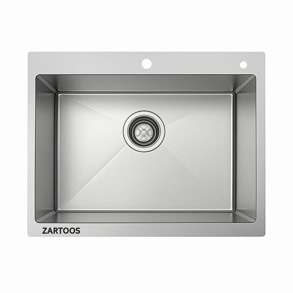 سینک ظرفشویی استیل توکار یک لگنه زرتوس مدل 846