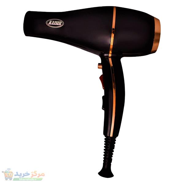 سشوار حرفه‌ای 2400 وات کایسر مدل Max Power کد KA-9080، موتور AC، وزن 1000 گرم، المنت تیتانیوم، دارای سری متمرکز‌کننده باریک، متمرکز‌کننده پهن با ویژگی صاف‌کنندگی، حجم‌دهندگی، با قابلیت باد سرد