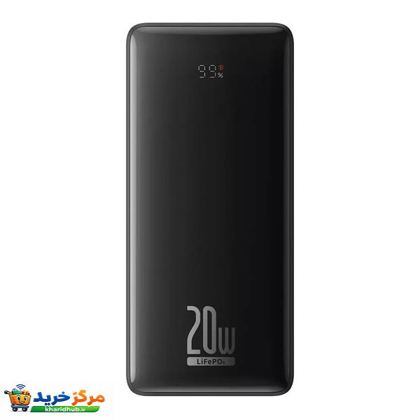 پاوربانک 20 وات باسئوس مدل LiFePO4 ظرفیت 18400 میلی آمپر ساعت به همراه کابل USB-C به USB-A