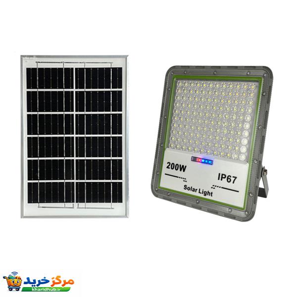 پروژکتور خورشیدی 200 وات مدل Outdoor Floodlight به همراه پنل خورشیدی