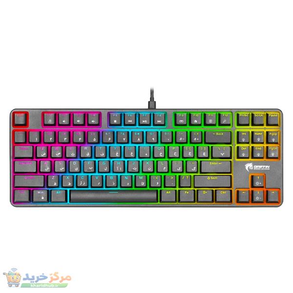 کیبورد گیمینگ گرین مدل GK801-RGB، سوئیچ مکانیکال آبی، Tenkeyless، نورپردازی RGB