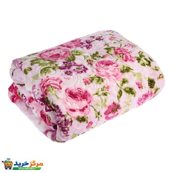 پتو دو نفره گلبافت مدل گلدار پرسی سایز 240x220 سانتی‌متر
