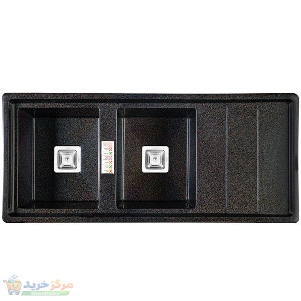 سینک ظرفشویی گرانیت توکار دو لگنه مدل 120MAK