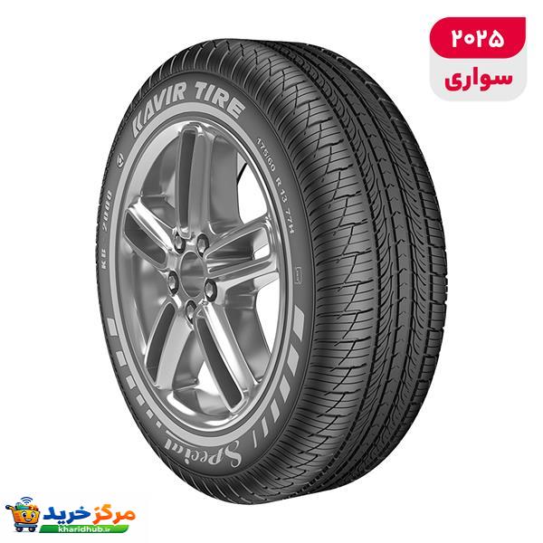 لاستیک خودرو رادیال کویر تایر مدل KB2000 با کاربری سواری و سایز رینگ 13 اینچ، فاق 60 درصد پهنا و پهنای 175 میلی‌متر، شاخص تحمل وزن 77 و شاخص سرعت H (حداکثر سرعت 210 کیلومتر بر ساعت)، ساخت ایران، دارای تایر تیوبلس و تکنولوژی رادیال، 1 حلقه