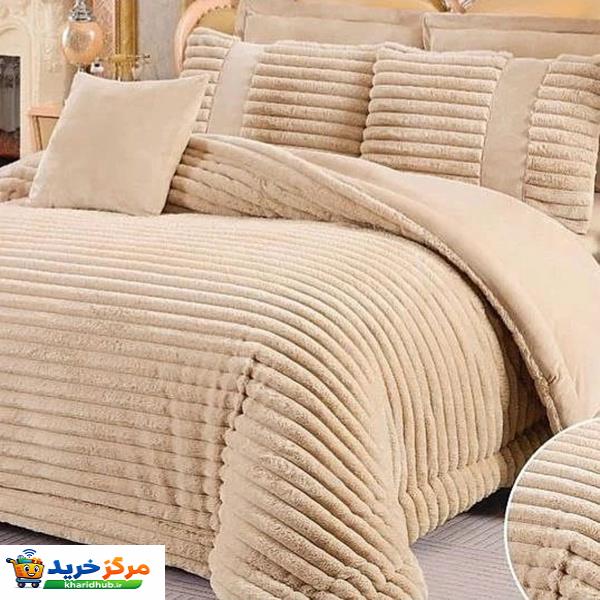 سرویس روتختی مدل مخمل ترک کرکره ای کد AJ 4236 دو نفره 8 تکه