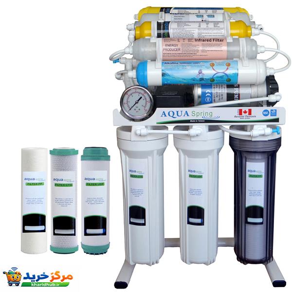 دستگاه تصفیه کننده آب آکوآ اسپرینگ مدل NF3950 به همراه فیلتر مدل 01 مجموعه 3 عددی