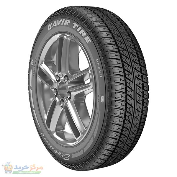لاستیک خودرو کویر تایر مدل KB12 با کاربری سواری و سایز رینگ 13 اینچ، فاق 65 درصد پهنا و پهنای 165 میلی‌متر، شاخص تحمل وزن 77 و شاخص سرعت T (حداکثر سرعت 190 کیلومتر بر ساعت)، ساخت ایران، 1 حلقه