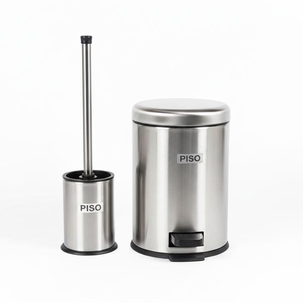 ست سطل زباله و فرچه پیسو مدل P-3-ltr گنجایش 3 لیتر