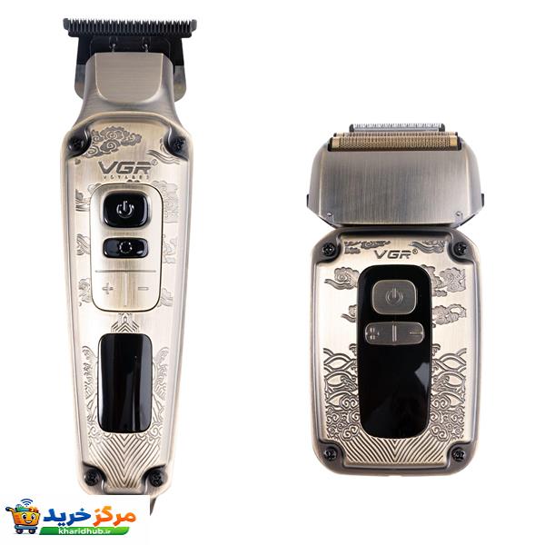 ماشین اصلاح موی سر و صورت وی جی ار مدل V-641 مجموعه دو عددی