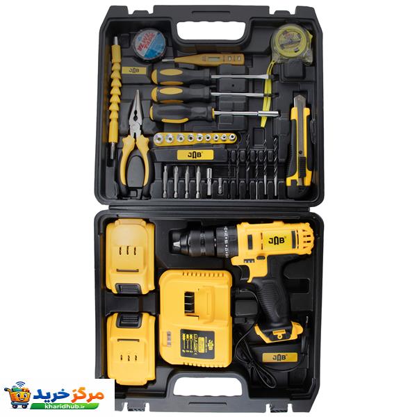 مجموعه 45 عددی دریل پیچ گوشتی شارژی چکشی 10 میلیمتری 288 ولت جاب مدل JB-288 UNDULIX