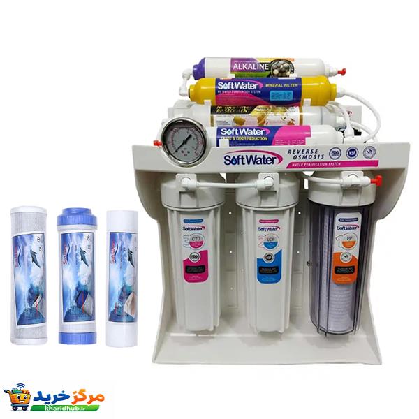 دستگاه تصفیه کننده آب سافت واتر مدل sw-11 به همراه فیلتر تصفیه آب مدل 3s-pack محموعه 3 عددی