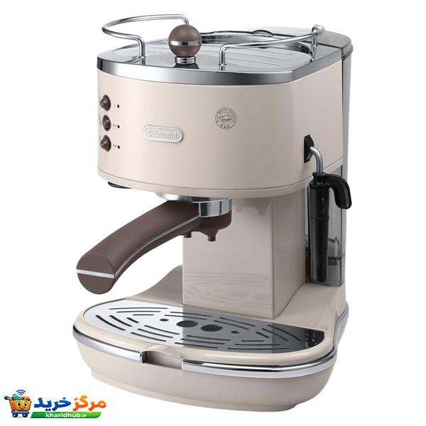اسپرسوساز دلونگی مدل ICONA VINTAGE ECOV 311.BG، مناسب تهیه اسپرسو، کاپوچینو، ماکیاتو و لانگو، دارای 2 عدد نازل قهوه، سیستم گرم کردن فنجان