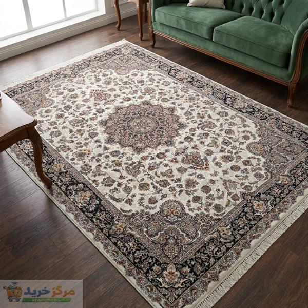 فرش ماشینی مشهد کد 722636 زمینه کرم