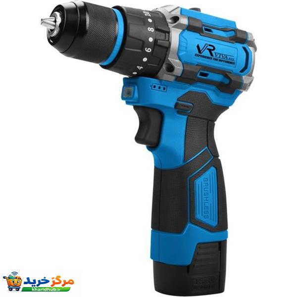 دریل پیچ گوشتی چکشی براشلس شارژی 10 میلی متری 16 ولت ویوارکس مدل 1610V-21BL