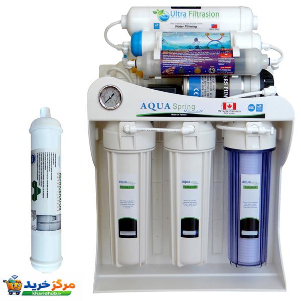 دستگاه تصفیه کننده آب آکوآ اسپرینگ مدل UF-SF4000 به همراه فیلتر یخچال ساید بای ساید