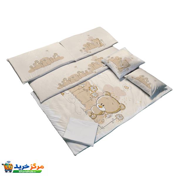 سرویس روتختی 7 تکه کودک مامزکیوتی مدل خرس وزنبور کرم SK13