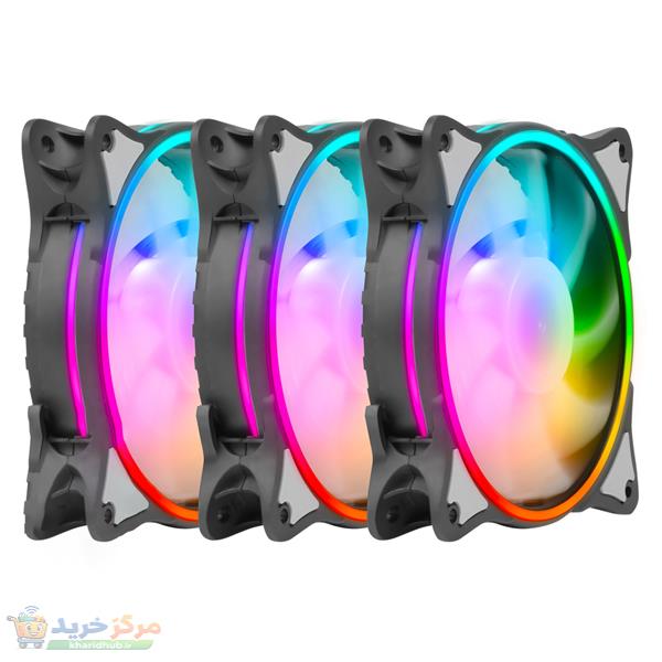 فن کیس گرین مدل HURACAN FAN GFK120M-ARGB بسته 3 عددی