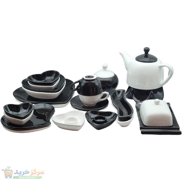 سرویس صبحانه خوری 25 پارچه مدل قلبی کد 2612P25