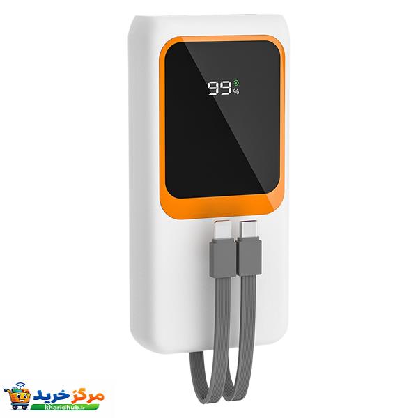 پاوربانک پی زد ایکس مدل V27 Fast Charging 22.5W Cabled ظرفیت 20000 میلی آمپر ساعت