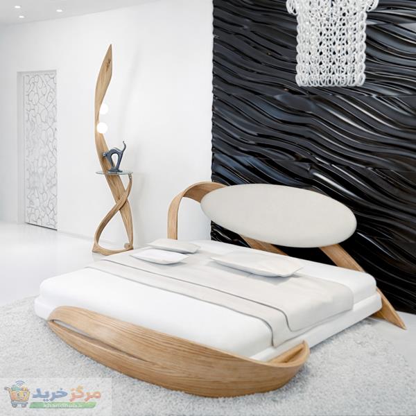 تخت خواب چوبی 2 نفره مدل دلوین سایز 200×180 سانتی متر