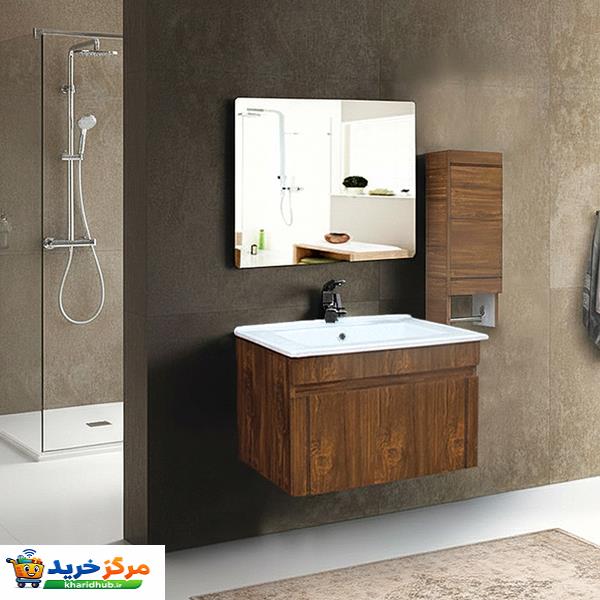 ست کابینت روشویی آزالیا مدل WB01_60 به همراه آینه و باکس