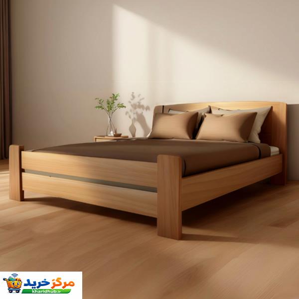 تخت خواب چوبی دونفره مدل E02 سایز 200* 160 سانتی متر