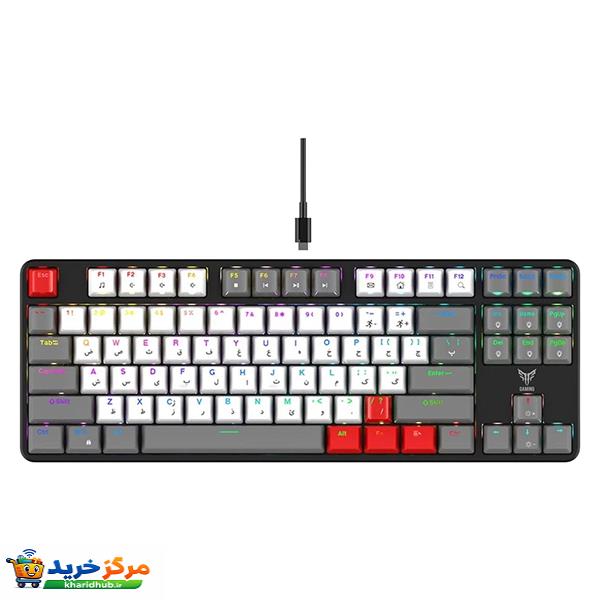 کیبورد گیمینگ هیسکا مدل HX-KEG440، سوییچ مکانیکال آبی، Tenkeyless، نورپردازی RGB