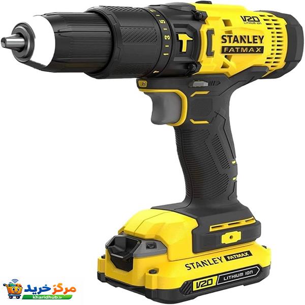 دریل پیچ گوشتی شارژی چکشی سه نظام 13 میلیمتری 18 ولت استنلی مدل FATMAX