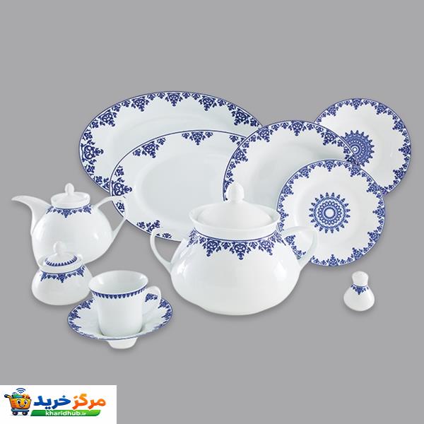 سرویس غذاخوری 108 پارچه 12 نفر چینی زرین ایران مدل Samarkand 108 Pieces High Grade