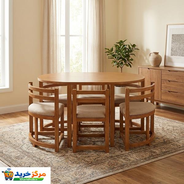 میز و صندلی ناهارخوری 6 نفره گالری چوب آشنایی مدل Ro-658