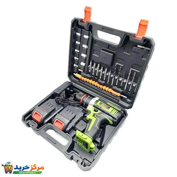 دریل پیچ گوشتی شارژی چکشی باس مدل BS36V مجموعه 26 عددی