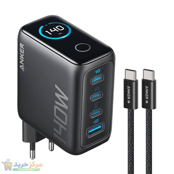 شارژر دیواری 140 وات انکر مدل A2697 به همراه کابل USB-C به طول 1.5 متر