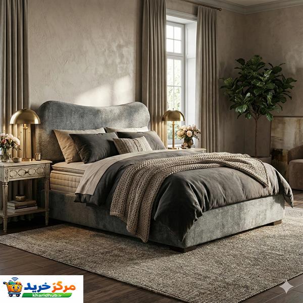 تخت خواب چوبی دونفره دیبا روکش امیدی مدل تدی 2250 سایز 200×160 سانتی متر