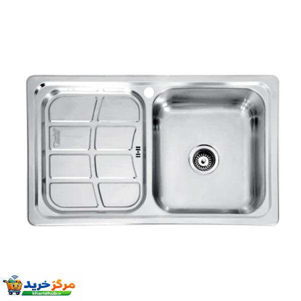 سینک ظرفشویی استیل توکار یک لگنه نگین الماس مدل SA-40