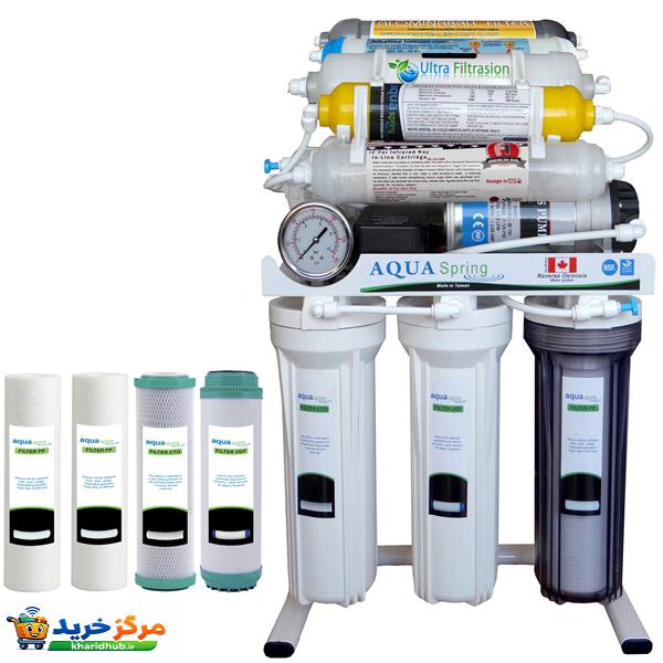 دستگاه تصفیه کننده آب آکوآ اسپرینگ مدل RO-NF7700 به همراه فیلتر تصفیه آب بسته 3 عددی