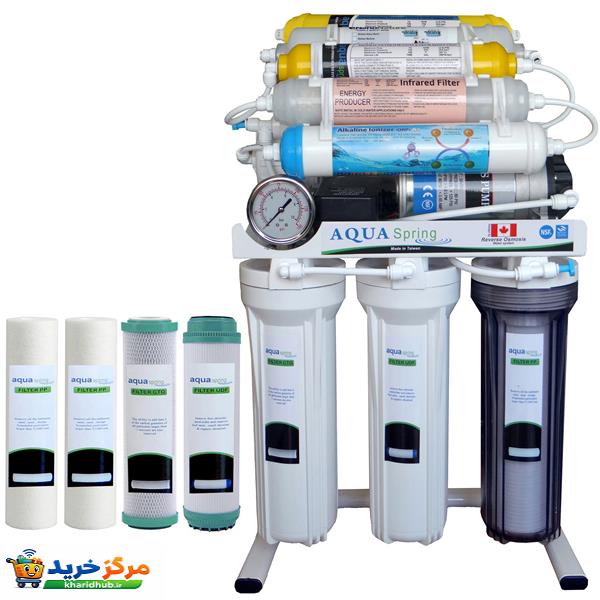 دستگاه تصفیه کننده آب آکوآ اسپرینگ مدل NF3950 به همراه فیلتر مدل 01 مجموعه 4 عددی