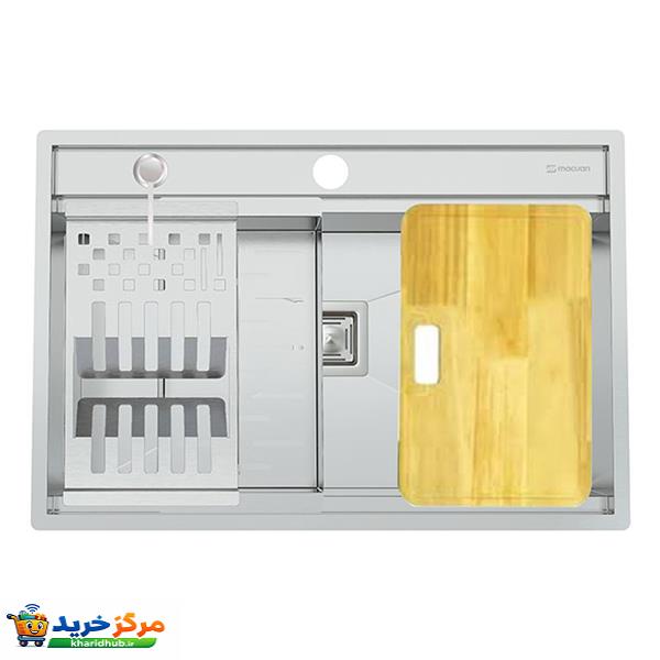 سینک ظرفشویی استیل توکار یک لگنه مکوان مدل MS74-Max
