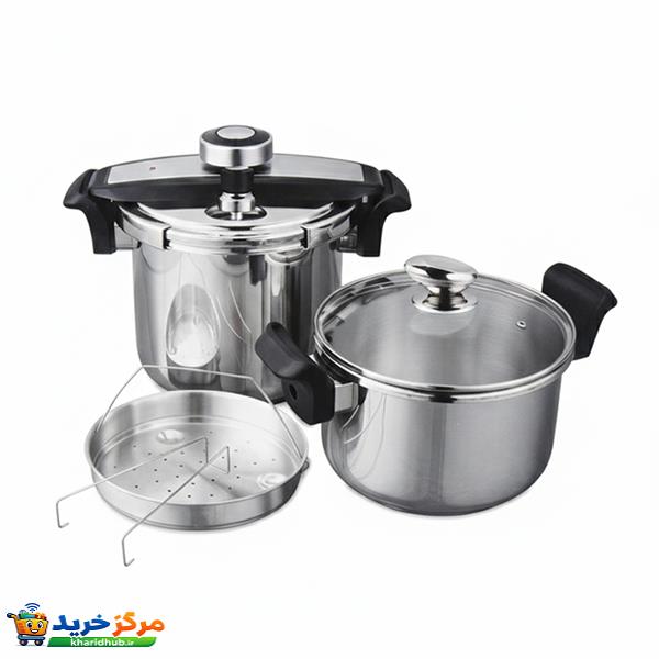 زودپز دوقلو مایر مدل mr 886 سه لایه گنجایش 8 و 6 لیتر