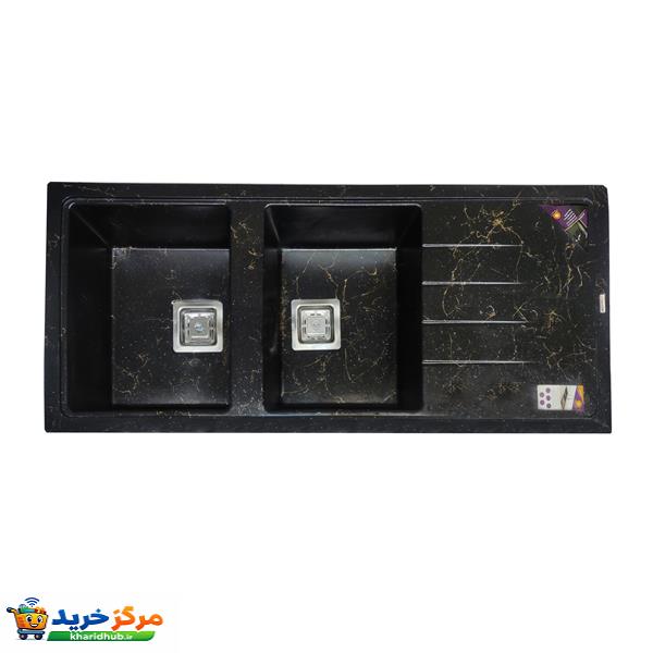 سینک ظرفشویی گرانیت توکار دو لگنه پارادایز مدل ITALY-404-BG